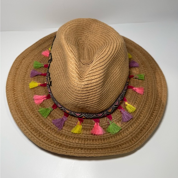 Betsey Johnson Vacay All Day Straw Hat with tassels - Picture 2 of 9
